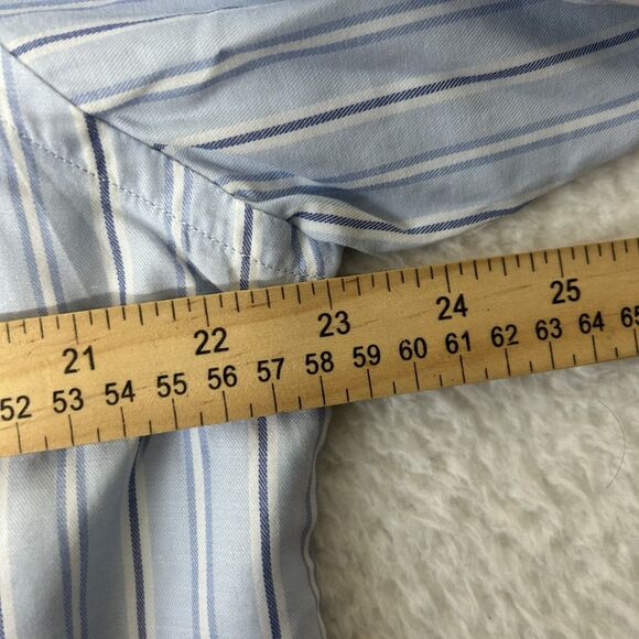 Hackett London Men’s Striped Long Sleeve French Cutt 16 41 Blue Button Up - Picture 6 of 7